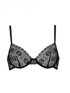 LE SOLEIL Black crochet lace bra Size 85B