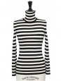 Black and white silk, cashmere and wool turtleneck sweater Retail price €695 Size XS