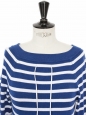 Blue / white striped cotton boatneck jumper Retail price €135 Size 36 