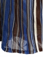 Metallic blue, brown and white wool and lurex skater skirt NEW Size M
