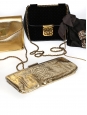 Pochette de soirée clutch en python métallisé doré Prix boutique 950€