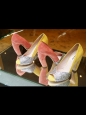 Silver glitter and pink suede leather peep toe pumps Retail price €500 Size 39