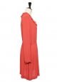 Pastel red crepe long sleeved dress NEW Size 36