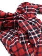 Chemise manches longues en coton doux imprimé tartan rouge Taille S