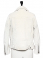 Veste biker shearling jacket MERLYN blanc ivoire Prix boutique 1900€ Taille 36/38