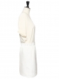 Jupe en lin blanc ivoire brodée de cristaux Swarovski Prix boutique 900€ Taille 40