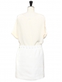 Off white linen skirt embroidered with Swarovski crystals Retail price €900 Size 40