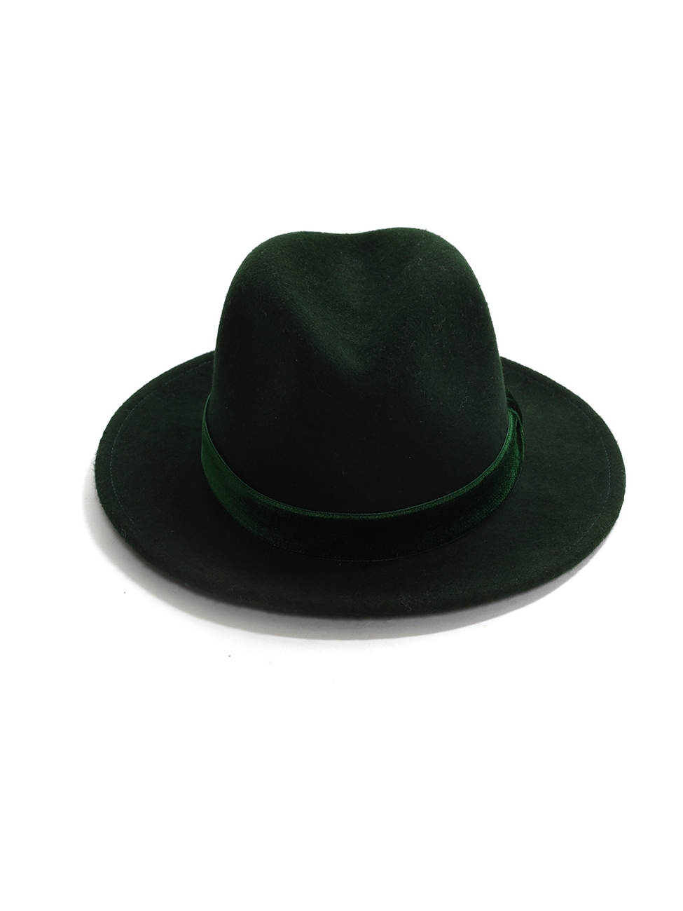 dark green wool-felt fedora hat Retail 