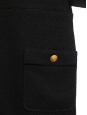 Robe en laine et mohair noir intense avec boutons dorés Prix boutique 1100€ Taille 34/36