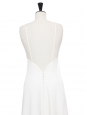 White silk crepe open back LIBELLULE long bridal dress Retail price €2300 Size 36