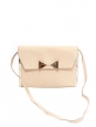 RACHEL bow-embellished pink beige leather clutch bag Retail price €895