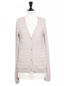 Beige pink silk and cotton cardigan Retail price €550 Size 38