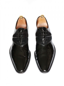 Chaussures Richelieu en cuir verni et suède noir Prix boutique 610€ Taille 43,5