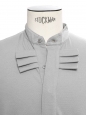 Grey cotton Mandarin collar polo shirt Retail price €110 Size M