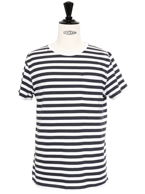 Navy blue and white striped Breton shirt NEW Retail price €80 Size S