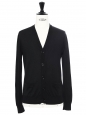 Gilet cardigan en maille fine de laine noire Prix boutique 480€ Taille S