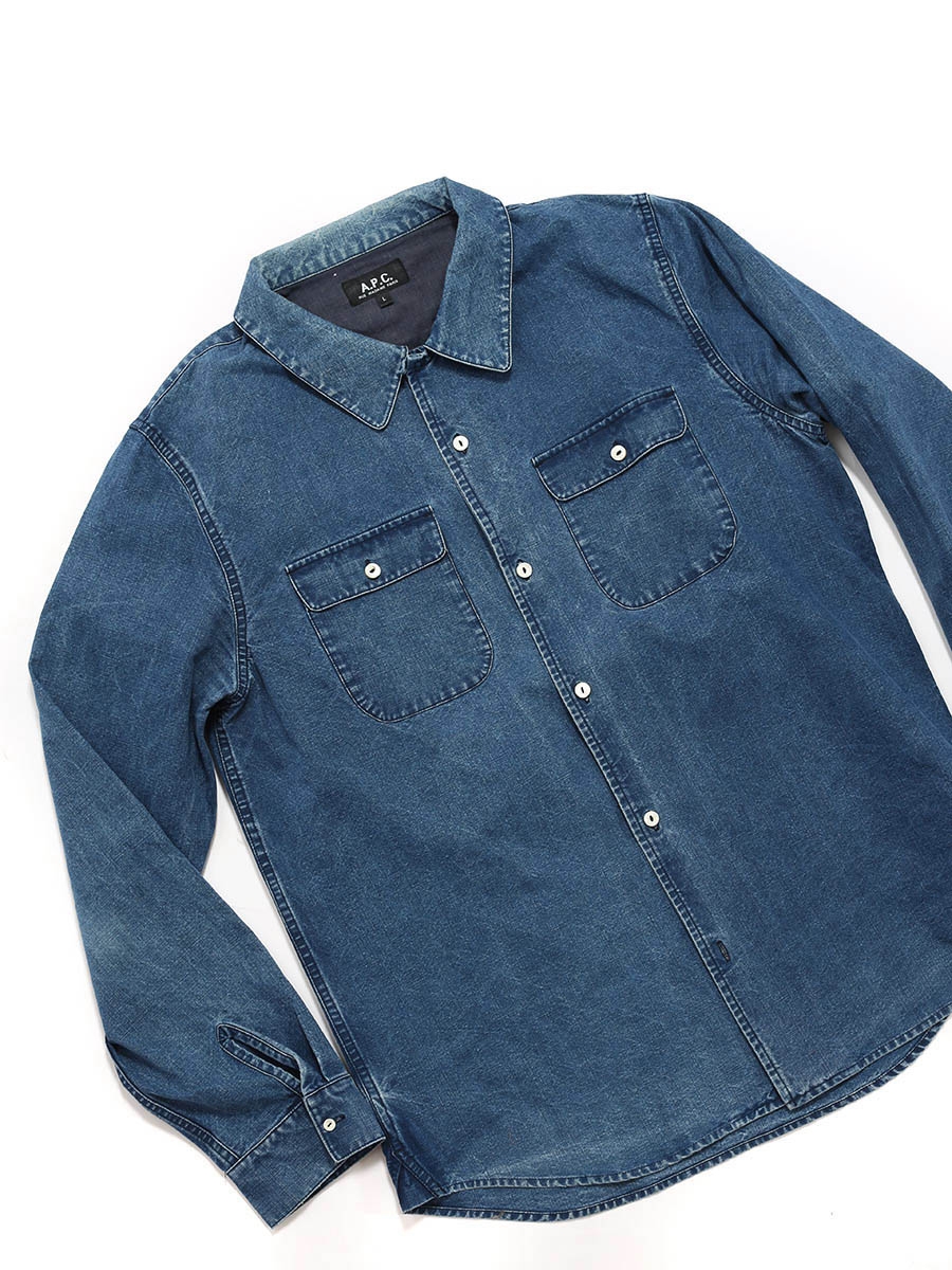 Louise Paris - APC Blue cotton denim shirt Retail price €165 Size L
