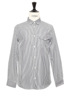Chemise blanche à rayures bleu marine NEUVE Prix boutique 150€ Taille S