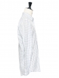 Chemise en popeline de coton bleu ciel à carreaux NEUVE Prix boutique 160€ Taille S