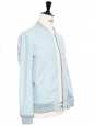 Veste blouson teddy HERVE en gabardine de coton bleu ciel NEUVE Prix boutique 390€ Taille S