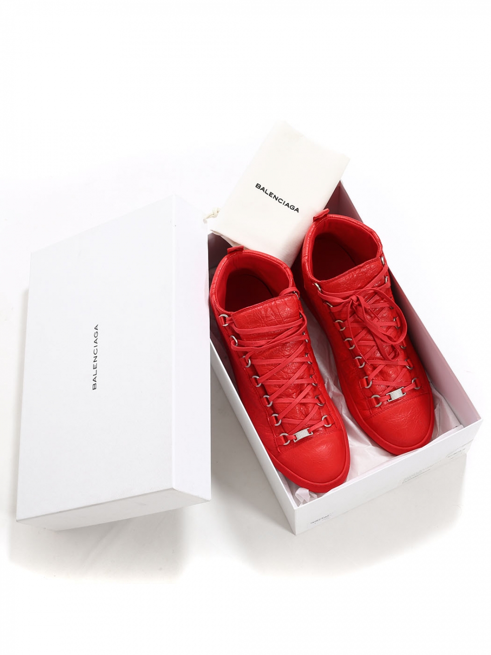 patrulje At redigere sø Boutique BALENCIAGA ARENA Red leather sneakers Retail price $645 Size 44