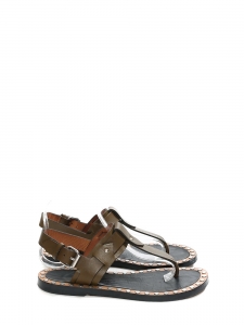 Khaki bronze leather CIRCUS MAXIMUS flat sandalsRetail price €480 Size 37