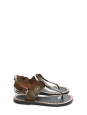 Sandales plates CIRCUS MAXIMUS en cuir kaki Prix boutique 480€ Taille 37