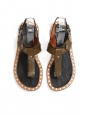 Khaki bronze leather CIRCUS MAXIMUS flat sandalsRetail price €480 Size 37