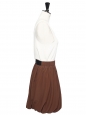 Chocolate brown silk-blend ball skirt Retail price €900 Size 42