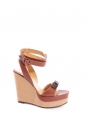 Beige and brown leather wedge sandals Retail price €750 Size 39