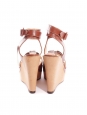 Beige and brown leather wedge sandals Retail price €750 Size 39