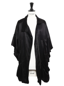 Veste robe en satin de soie noir Prix boutique 400€ Taille 38