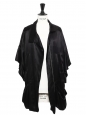 Black silk satin jacket with kimono sleeves Retail price €400 Size 38