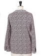 Pink and black printed cotton Peter Pan collar blouse Retail price €150 Size S