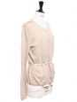 Light pink silk and cotton cardigan with a silk elasticated belt NEW Retail price €390 Size 36