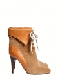 KATHLEEN Camel brown suede lace up ankle heel boots NEW Retail price €595 Size 40