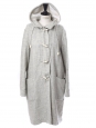 Long light grey wool and cotton duffle-coat Retail price €1500 Size 38