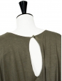 Khaki green jersey open back dress Retail price €660 Size 38