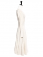 Off white stretch jersey long sleeved striped long dress Retail price €2200 Size 36