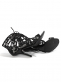 Sandales à talon en cuir et dentelle noires Prix boutique 640€ Taille 37