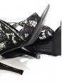 Black leather and lace ankle heel sandals Retail price €640 Size 37