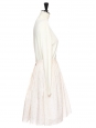 Jupe midi en coton plissé blanc rosé imprimé fleurs Prix boutique 160€ Taille 40