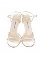 Sandales à talon et brides fines en cuir doré Prix boutique 500€ Taille 39,5