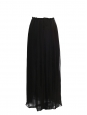 Black plissé-chiffon maxi skirt Retail price €1500 Size 38