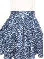 Janet high-waist skater blue black and white neopren printed skirt Size 36