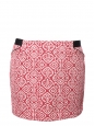 Light red and beige embroidered  organic cotton mini skirt retail price €115 Size 38/40
