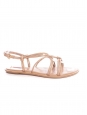Pink beige leather flat strappy sandals Retail price €500 Size 39.5