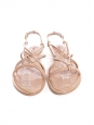 Pink beige leather flat strappy sandals Retail price €500 Size 39.5