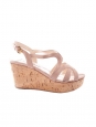 Beige pink suede and cork wedge sandals Retail price €550 Size 37.5