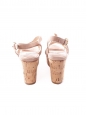 Sandales compensées à plateforme en liège et suede beige rosé Prix boutique 550€ Taille 37,5